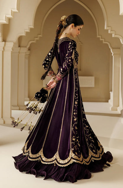 Jazmin Chandni Embroidered Velvet Unstitched 3 Piece Suit - D03 - JZ26CD - Purple - Winter Collection