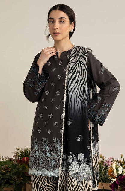 Jeem by Chikankari Khaddar Unstitched 3 Piece Suit - D-01 - AK26KJ - Black - Winter Collection