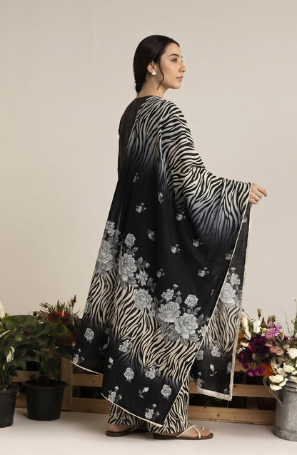 Jeem by Chikankari Khaddar Unstitched 3 Piece Suit - D-01 - AK26KJ - Black - Winter Collection