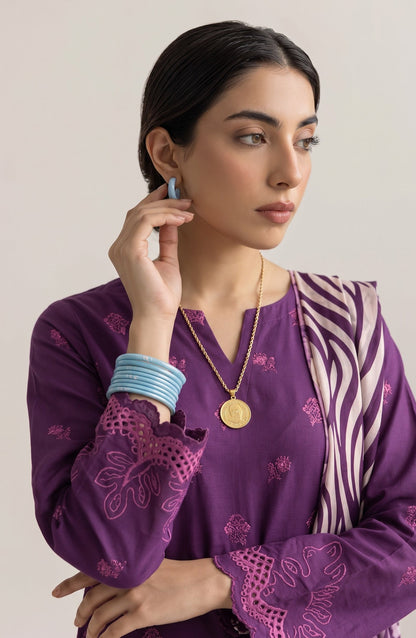 Jeem by Chikankari Khaddar Unstitched 3 Piece Suit - D-03 - AK26KJ - Purple - Winter Collection