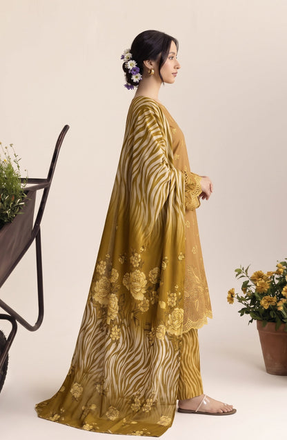 Jeem by Chikankari Khaddar Unstitched 3 Piece Suit - D-04 - AK26KJ - Mustard - Winter Collection