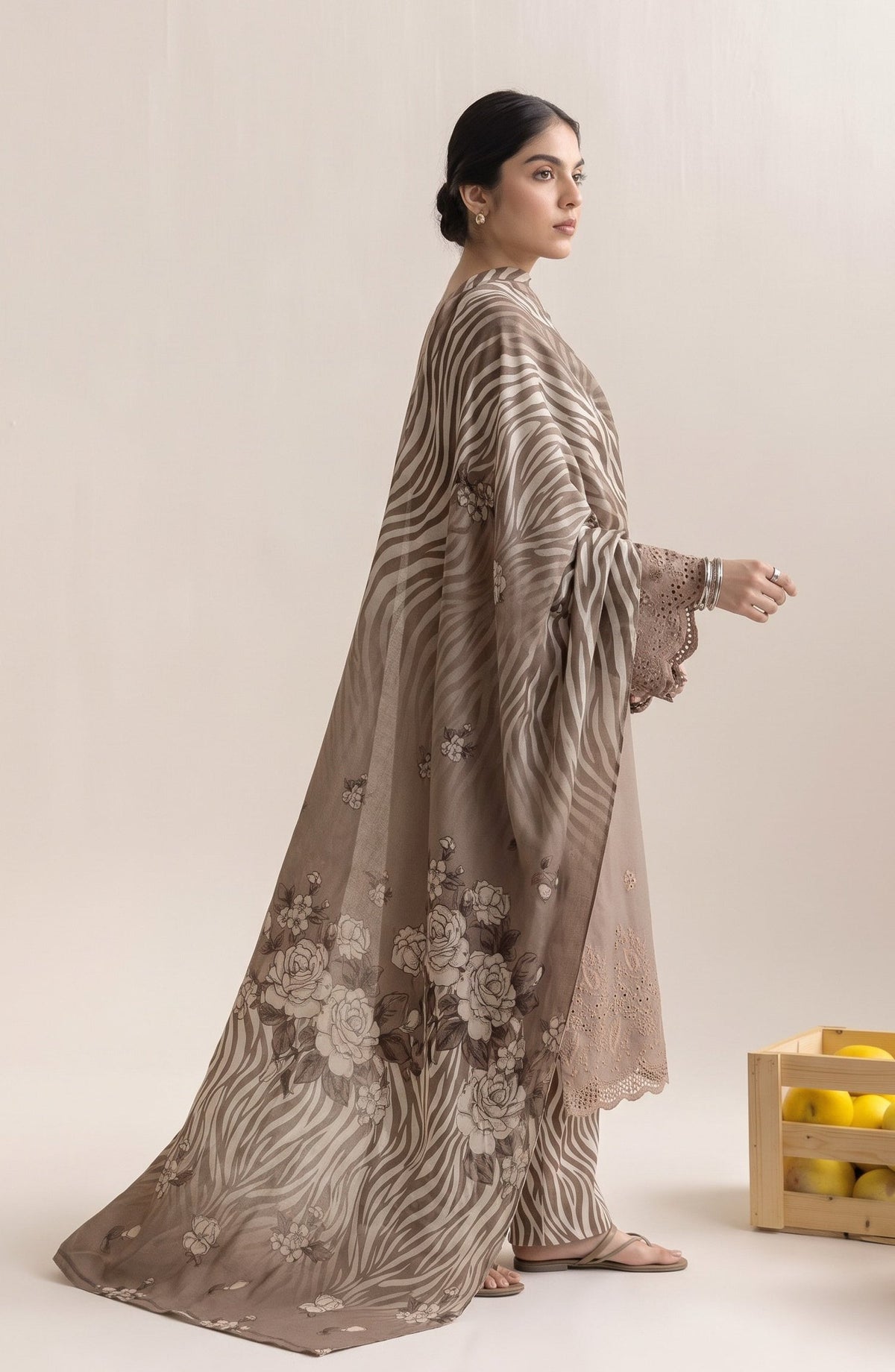 Jeem by Chikankari Khaddar Unstitched 3 Piece Suit - D-08 - AK26KJ - Beige - Winter Collection