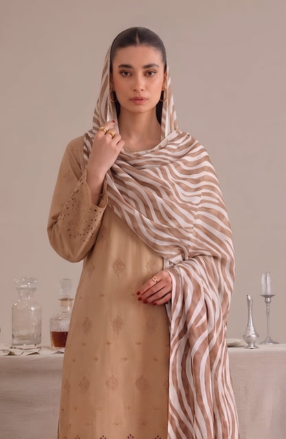 Jeem by Chikankari Lawn Unstitched 3 Piece Suit - D-08 - AK26MLW - Fawn - Summer Collection