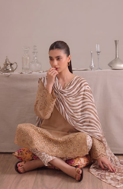 Jeem by Chikankari Lawn Unstitched 3 Piece Suit - D-08 - AK26MLW - Fawn - Summer Collection