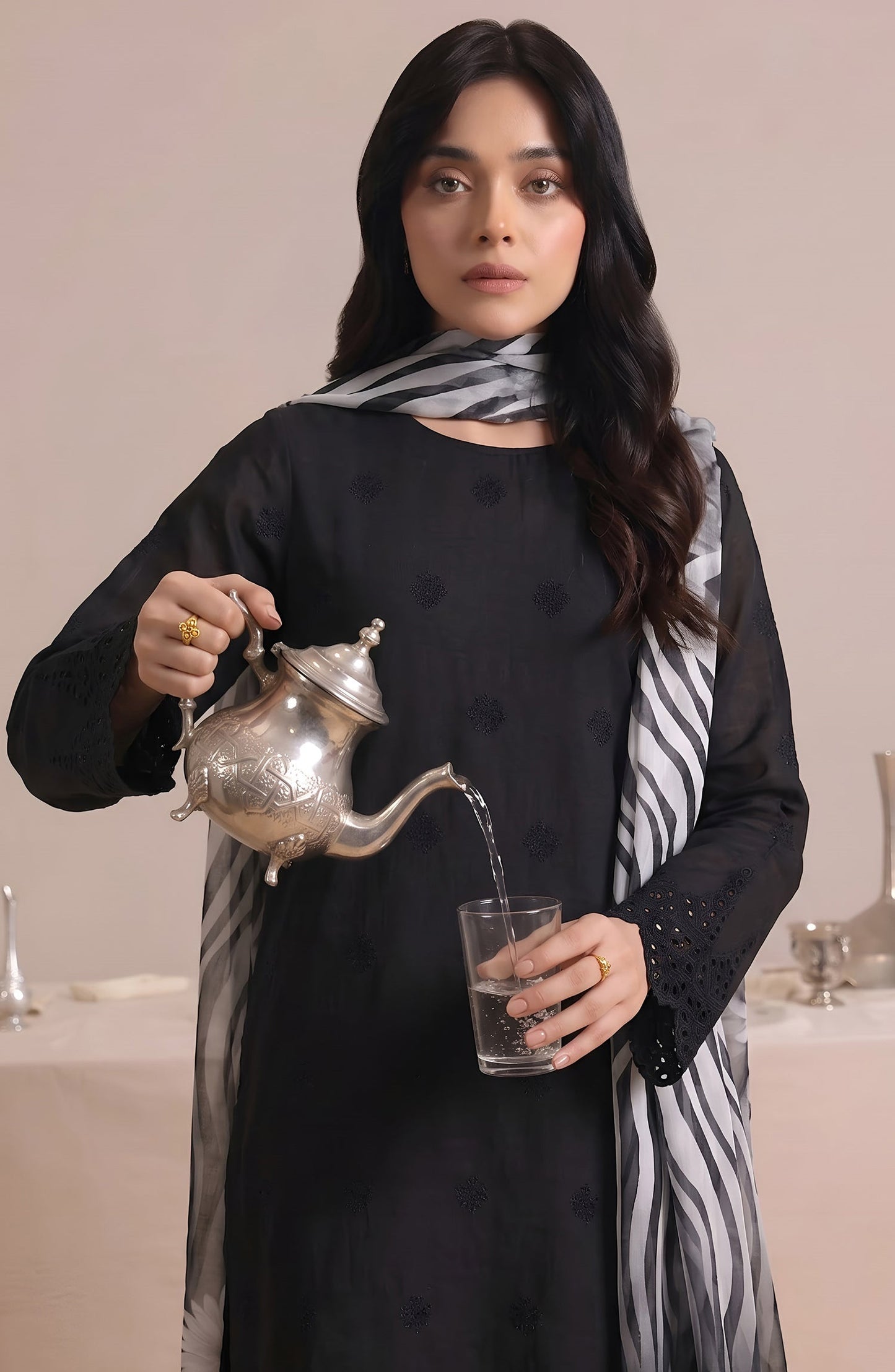 Jeem by Chikankari Lawn Unstitched 3 Piece Suit - D-07 - AK26MLW - Black - Summer Collection