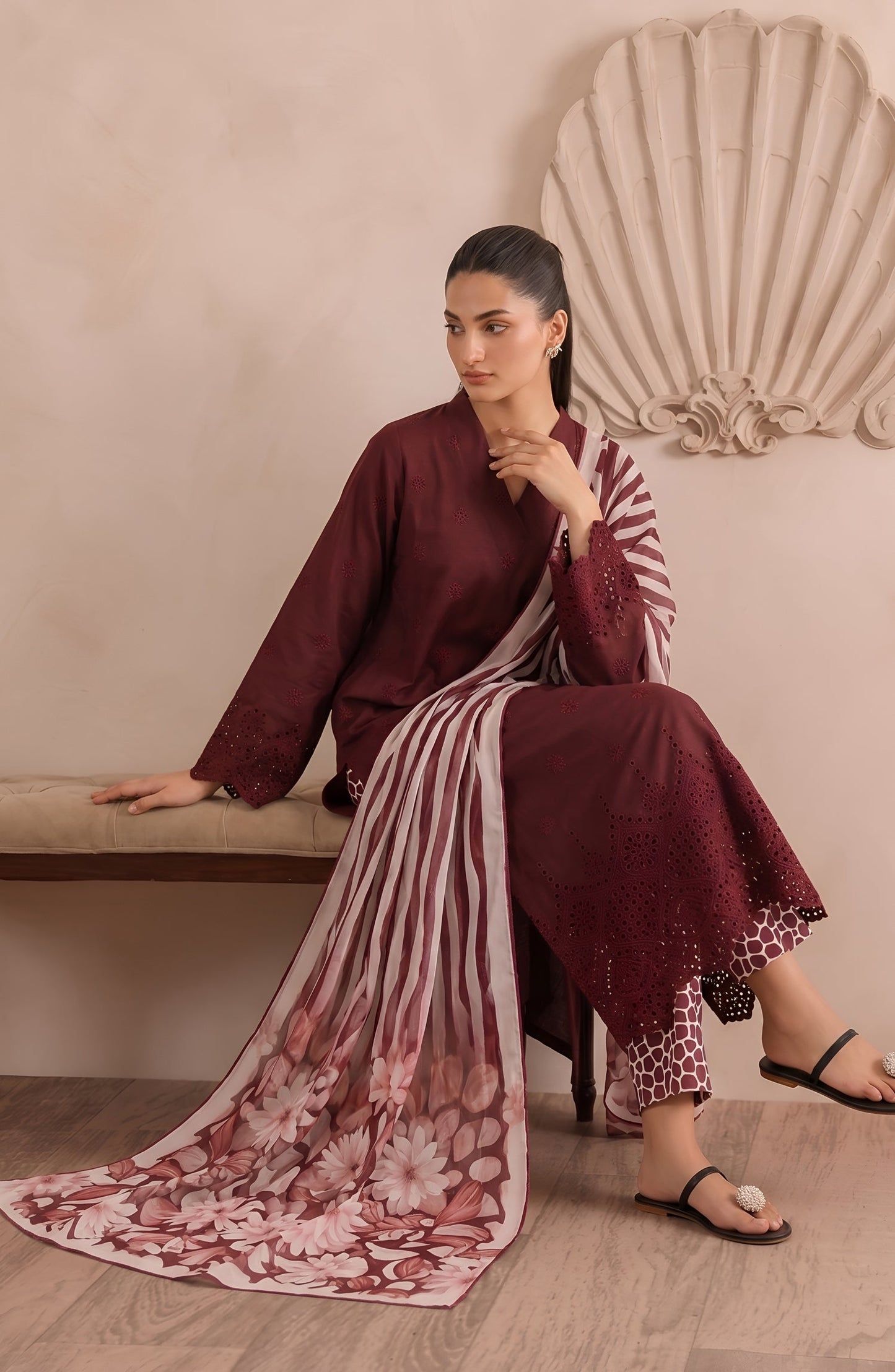 Jeem by Chikankari Lawn Unstitched 3 Piece Suit - D-04 - AK26MLW - Pink - Summer Collection
