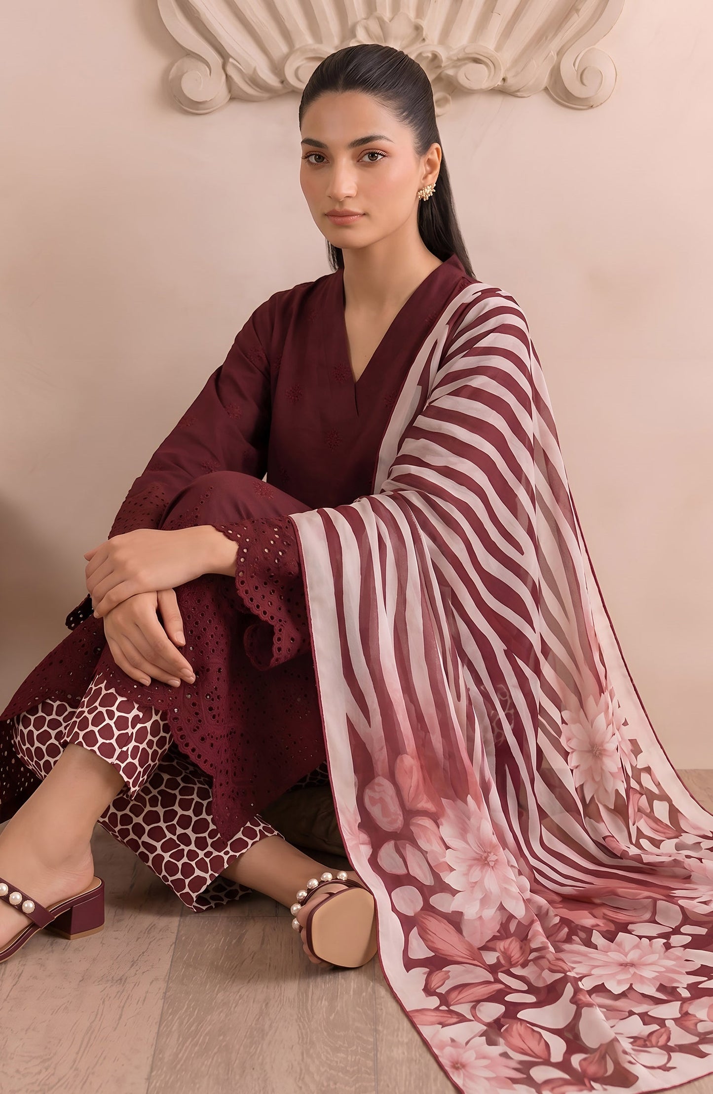 Jeem by Chikankari Lawn Unstitched 3 Piece Suit - D-04 - AK26MLW - Pink - Summer Collection