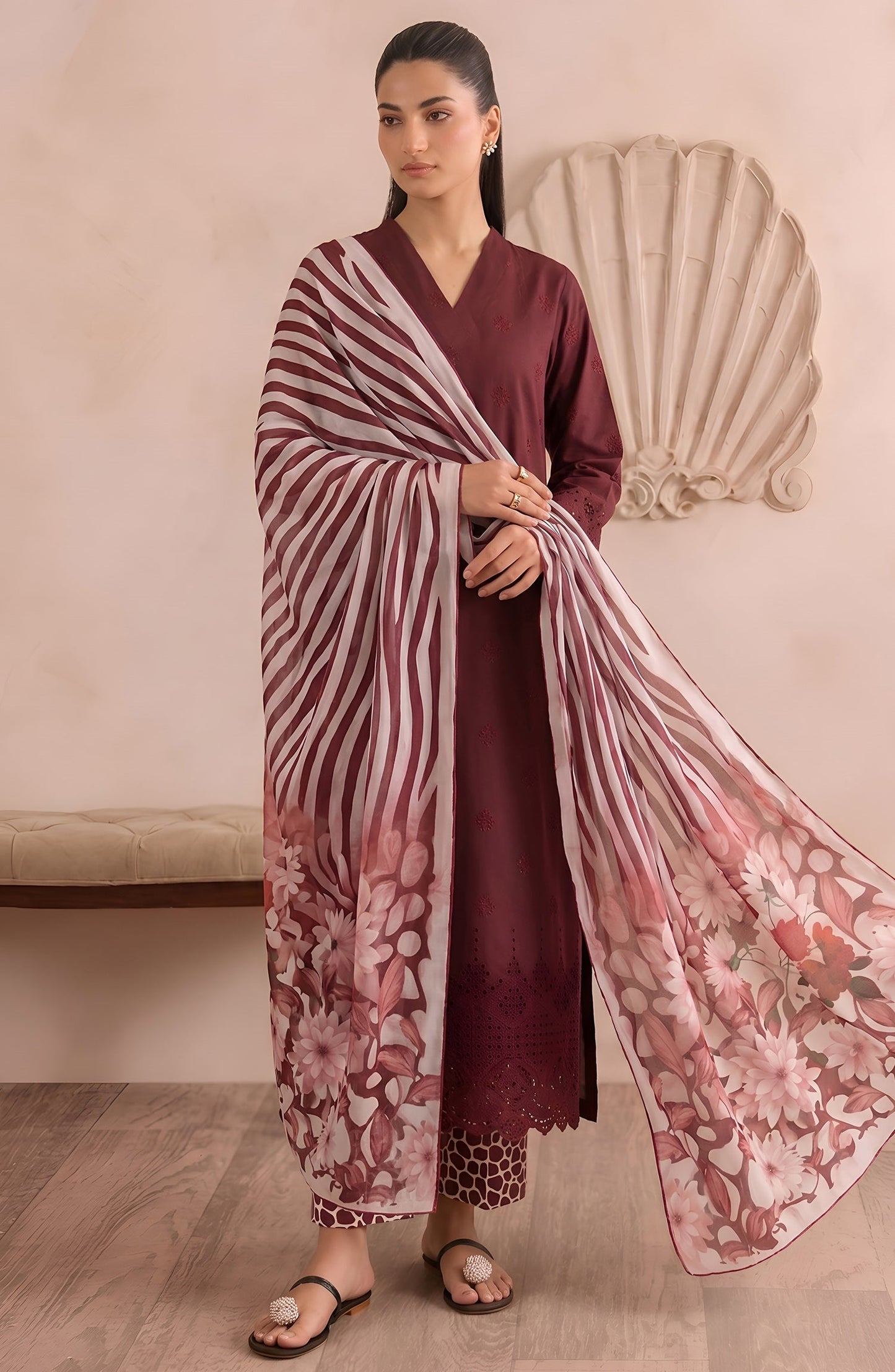 Jeem by Chikankari Lawn Unstitched 3 Piece Suit - D-04 - AK26MLW - Pink - Summer Collection