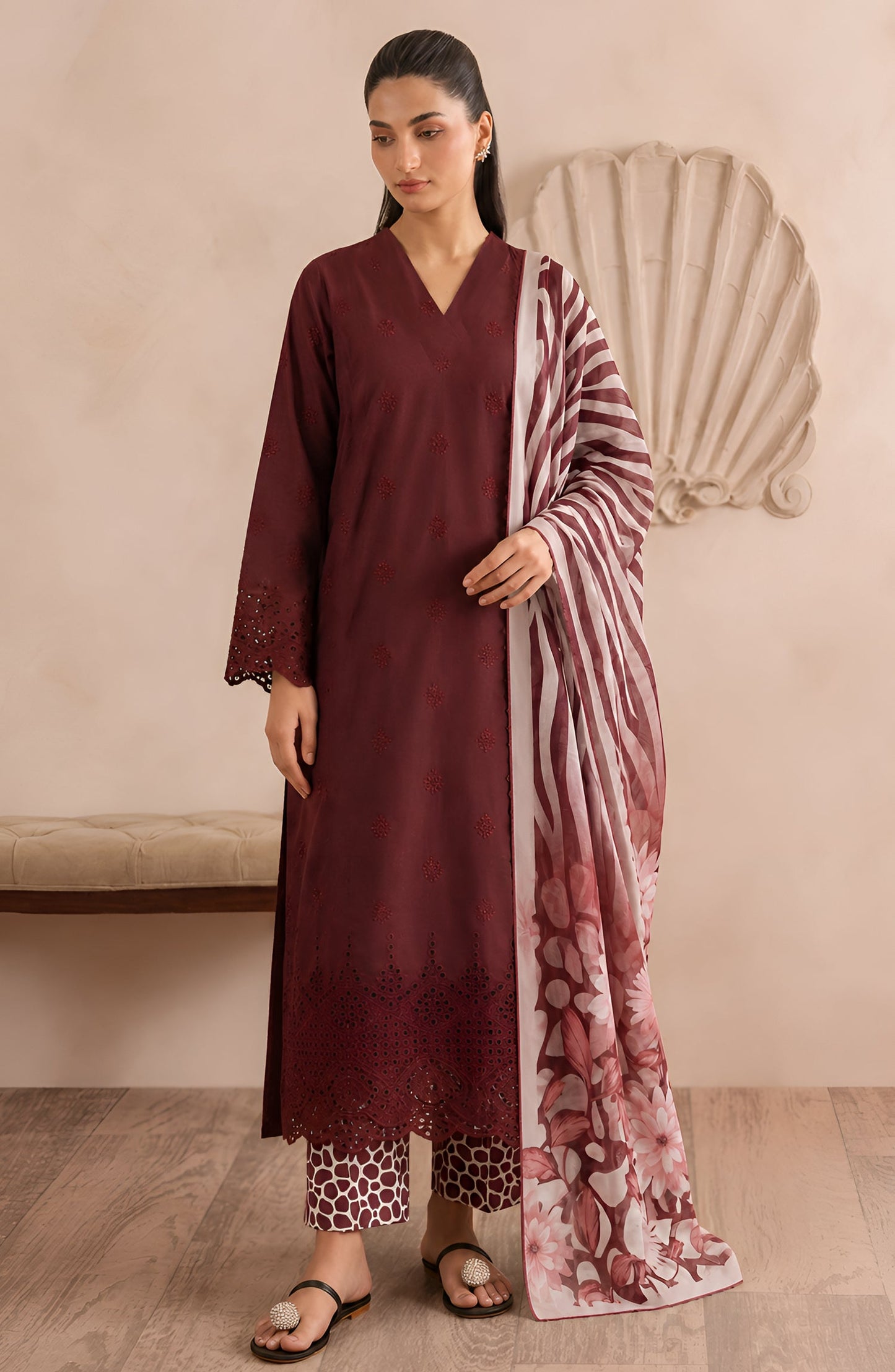 Jeem by Chikankari Lawn Unstitched 3 Piece Suit - D-04 - AK26MLW - Pink - Summer Collection