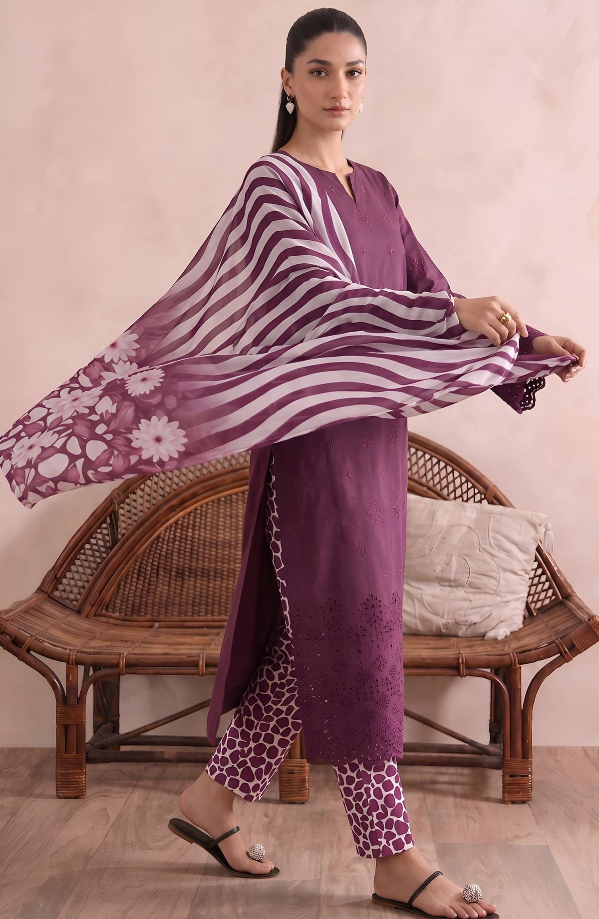 Jeem by Chikankari Lawn Unstitched 3 Piece Suit - D-02 - AK26MLW - Purple - Summer Collection