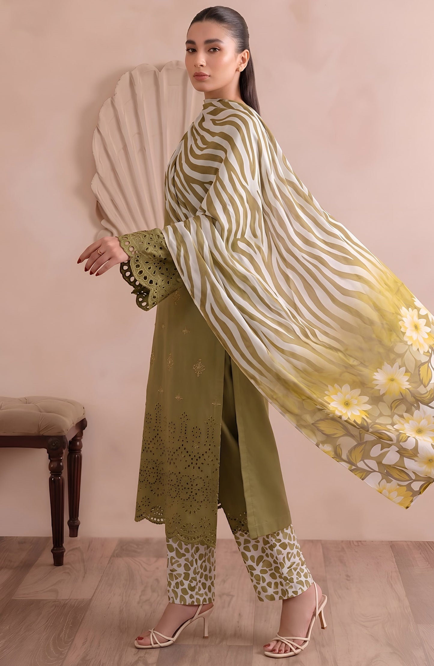 Jeem by Chikankari Lawn Unstitched 3 Piece Suit - D-01 - AK26MLW - Green - Summer Collection