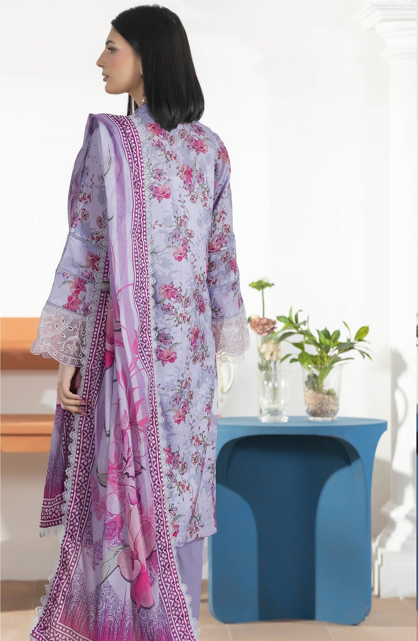 Jhanvi by Johra Embroidered Lawn Unstitched 3 Piece Suit - JS-26 - JH26JHN - Blue - Summer Collection