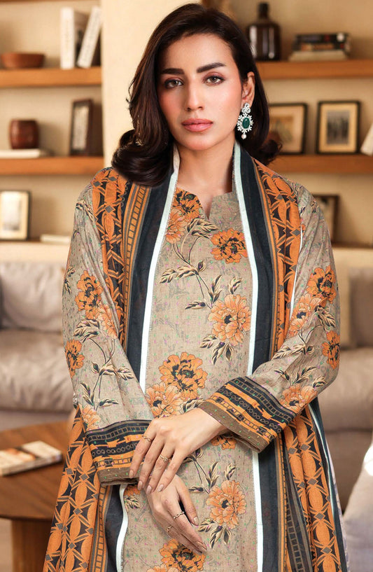 Johra Glow Printed Lawn Unstitched 3 Piece Suit - JH-1431 - JH25GLOW - Beige - Casual Collection