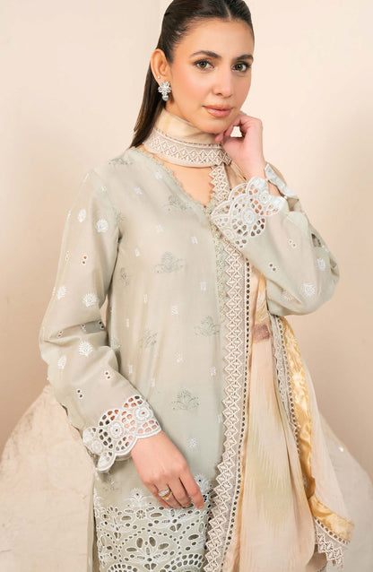 Kaashvi by Johra Embroidered Chikankari Lawn Unstitched 3 Piece Suit - JS-141 - JH26KVI - Beige - Summer Collection