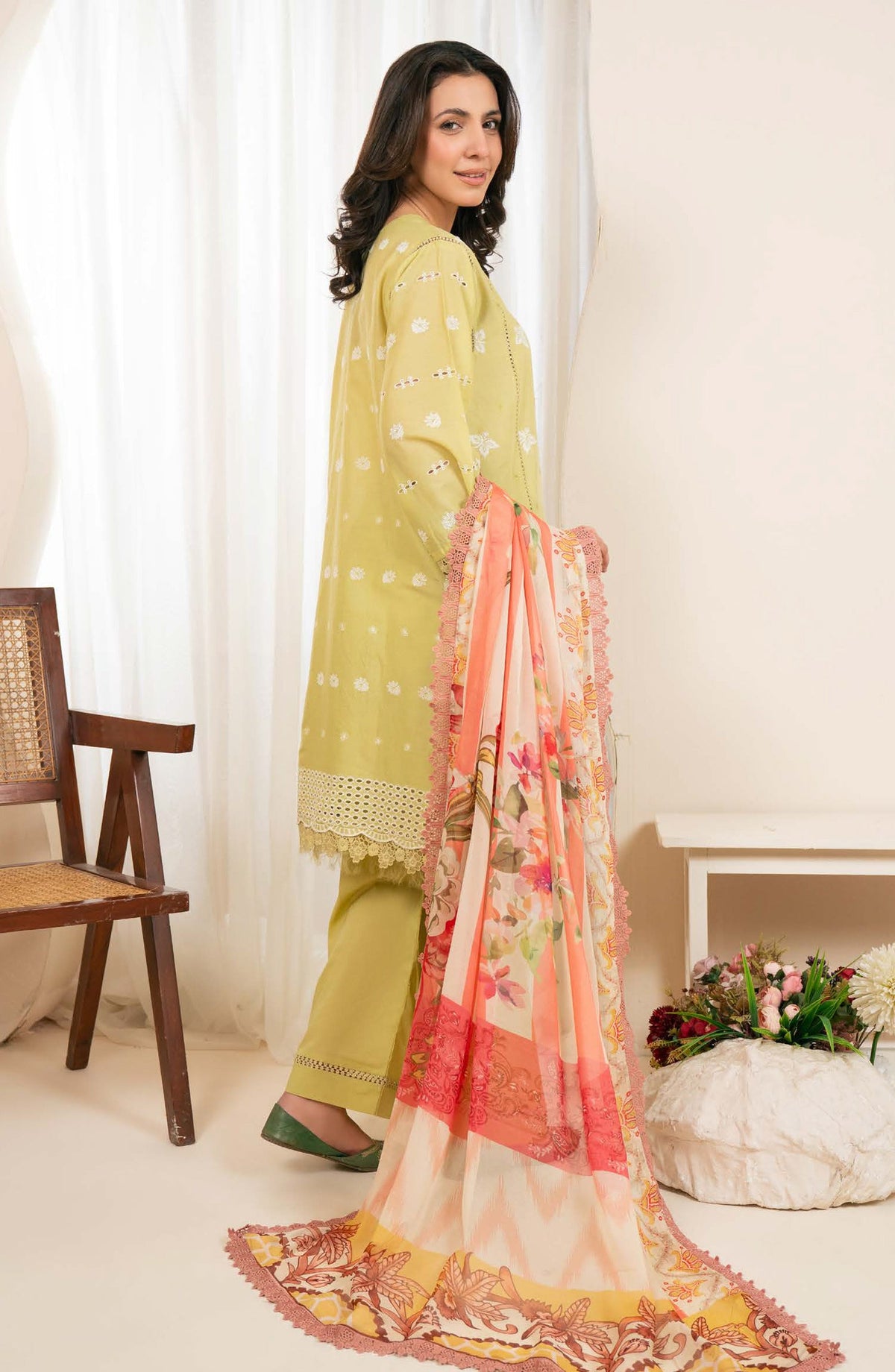 Kaashvi by Johra Embroidered Chikankari Lawn Unstitched 3 Piece Suit - JS-134 - JH26KVI - Dhani - Summer Collection