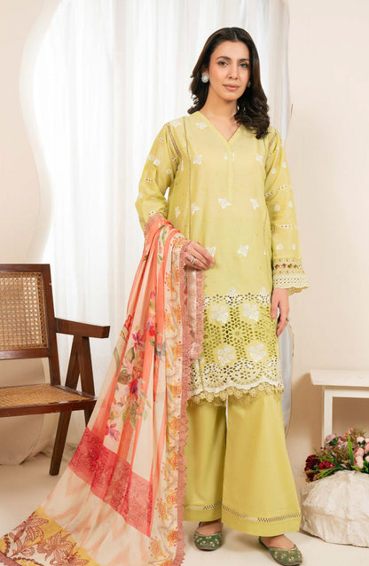 Kaashvi by Johra Embroidered Chikankari Lawn Unstitched 3 Piece Suit - JS-134 - JH26KVI - Dhani - Summer Collection
