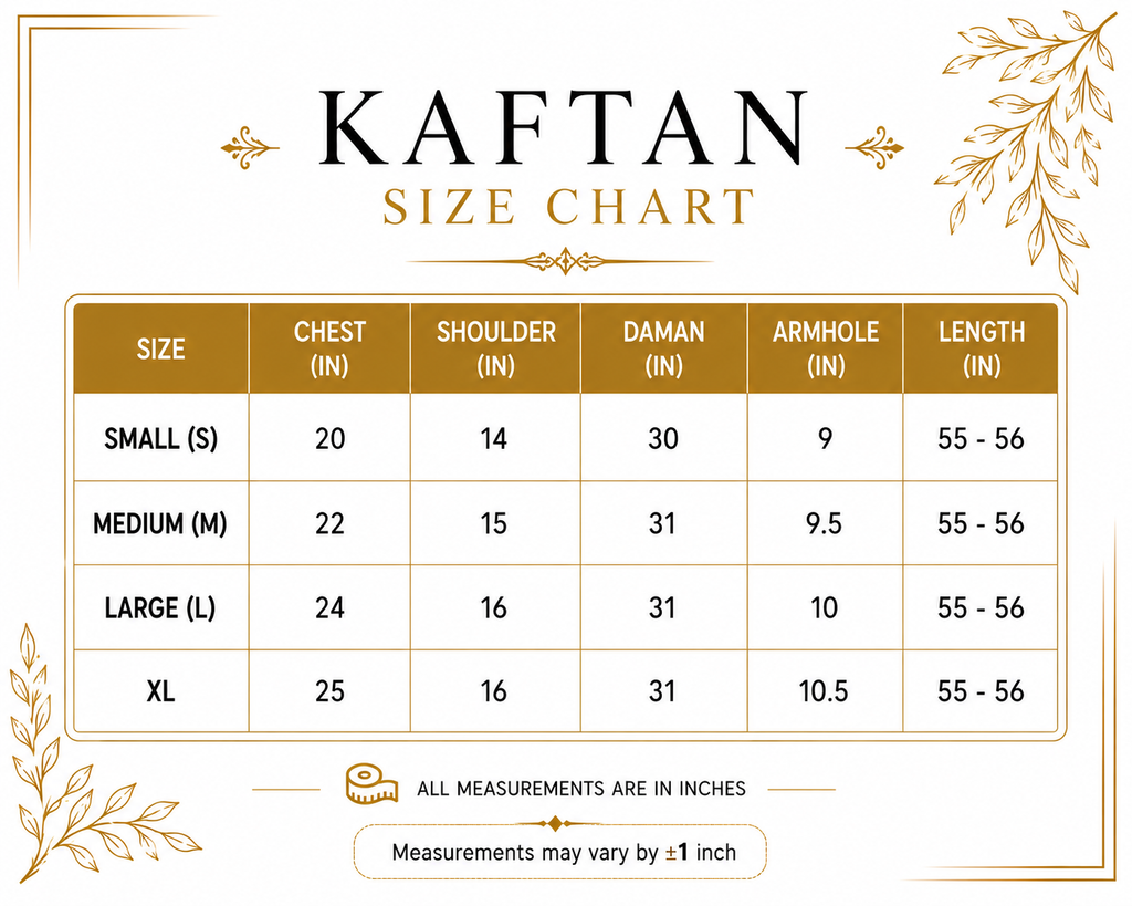 ETHNC Luxury Floral Hand Embellished Kaftan – Pure Viscose Raw Silk | Ready to Wear - TC-1783
