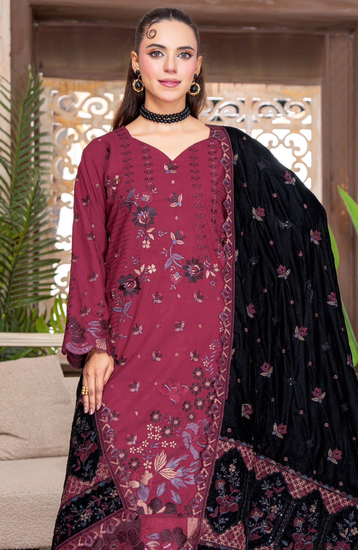Kahani by Riaz Arts Embroidered Peach Unstitched 3 Piece Suit - D-03 - RA26KNI - Pink - Premium Collection