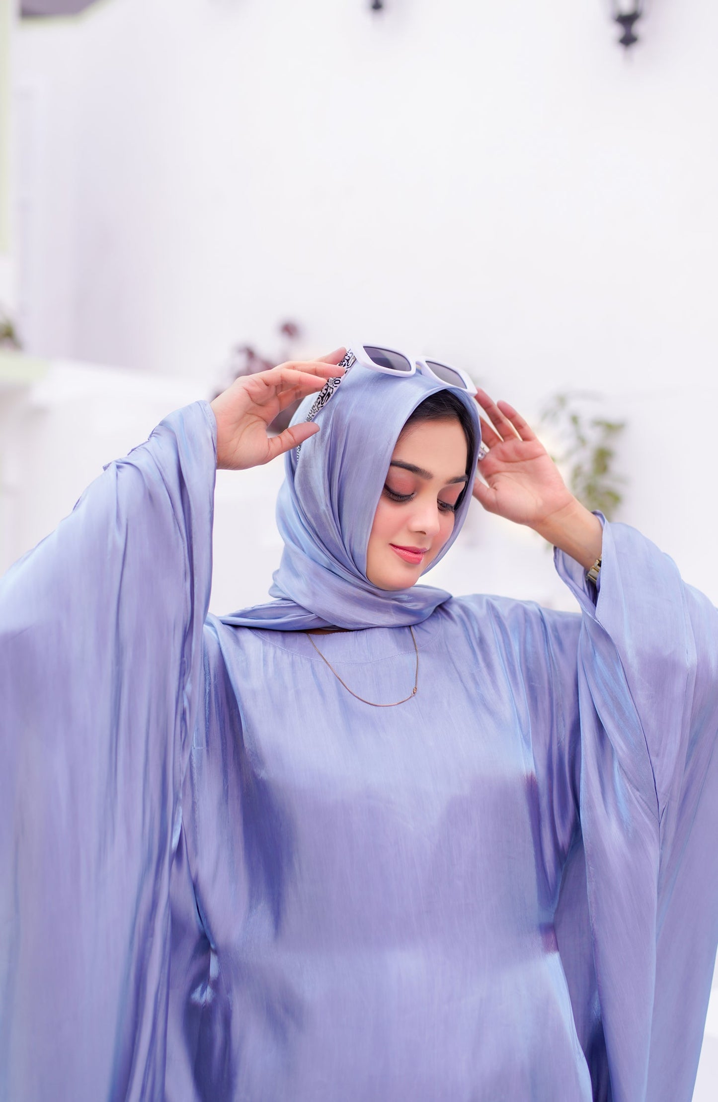 La Khilaba Festive Wear Printed Lava Silk - Lustrous Kaftan Set Abaya - LKH25FSW - Abaya Collection