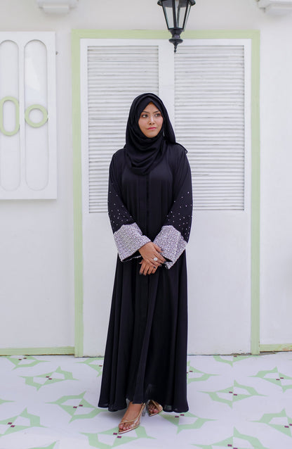La Khilaba Festive Wear Embroidered Premium Korean Nida - Black Pearl Abaya - LKH25FSW - Abaya Collection