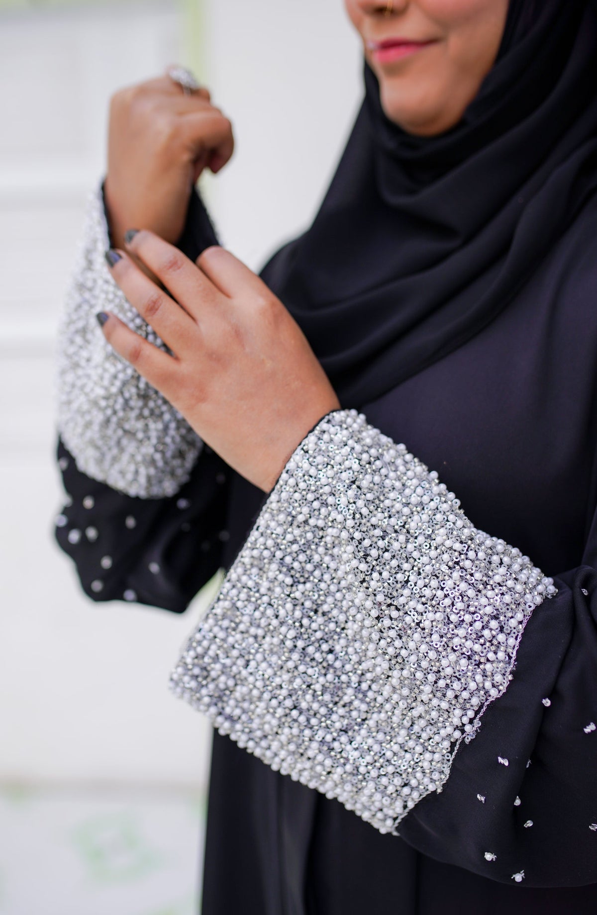 La Khilaba Festive Wear Embroidered Premium Korean Nida - Black Pearl Abaya - LKH25FSW - Abaya Collection
