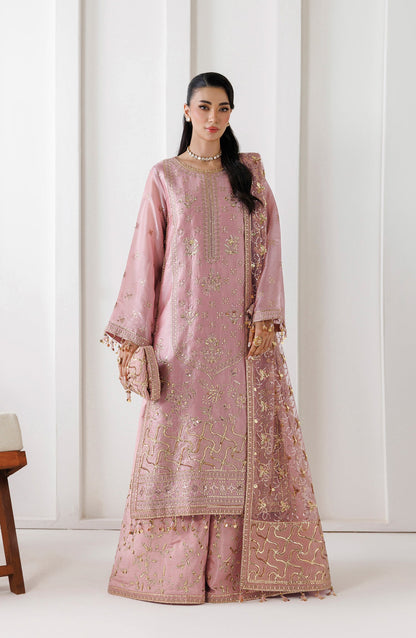 La Ruhe by Alizeh Embroidered Sheesha Silk Unstitched 3 Piece Suit - 08 Lamiya - ALZ26LRH - Pink - Festive Collection