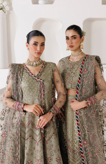 La Ruhe by Alizeh Embroidered Net Unstitched 3 Piece Suit - 07 Grace - ALZ26LRH - Green - Festive Collection