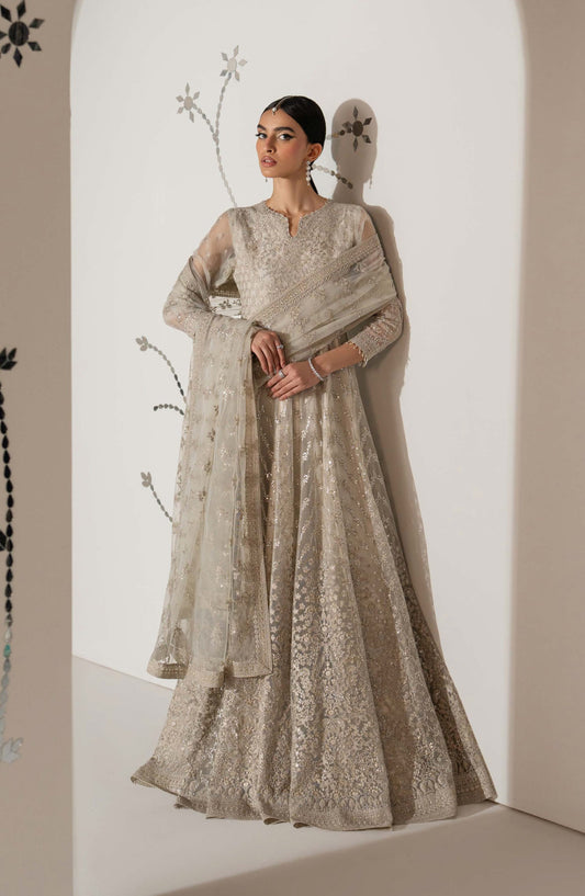 Lavish Shehnai Embroidered Organza Unstitched 3 Piece Suit - D1 Noore - LP26SHN - Skin - Festive Collection