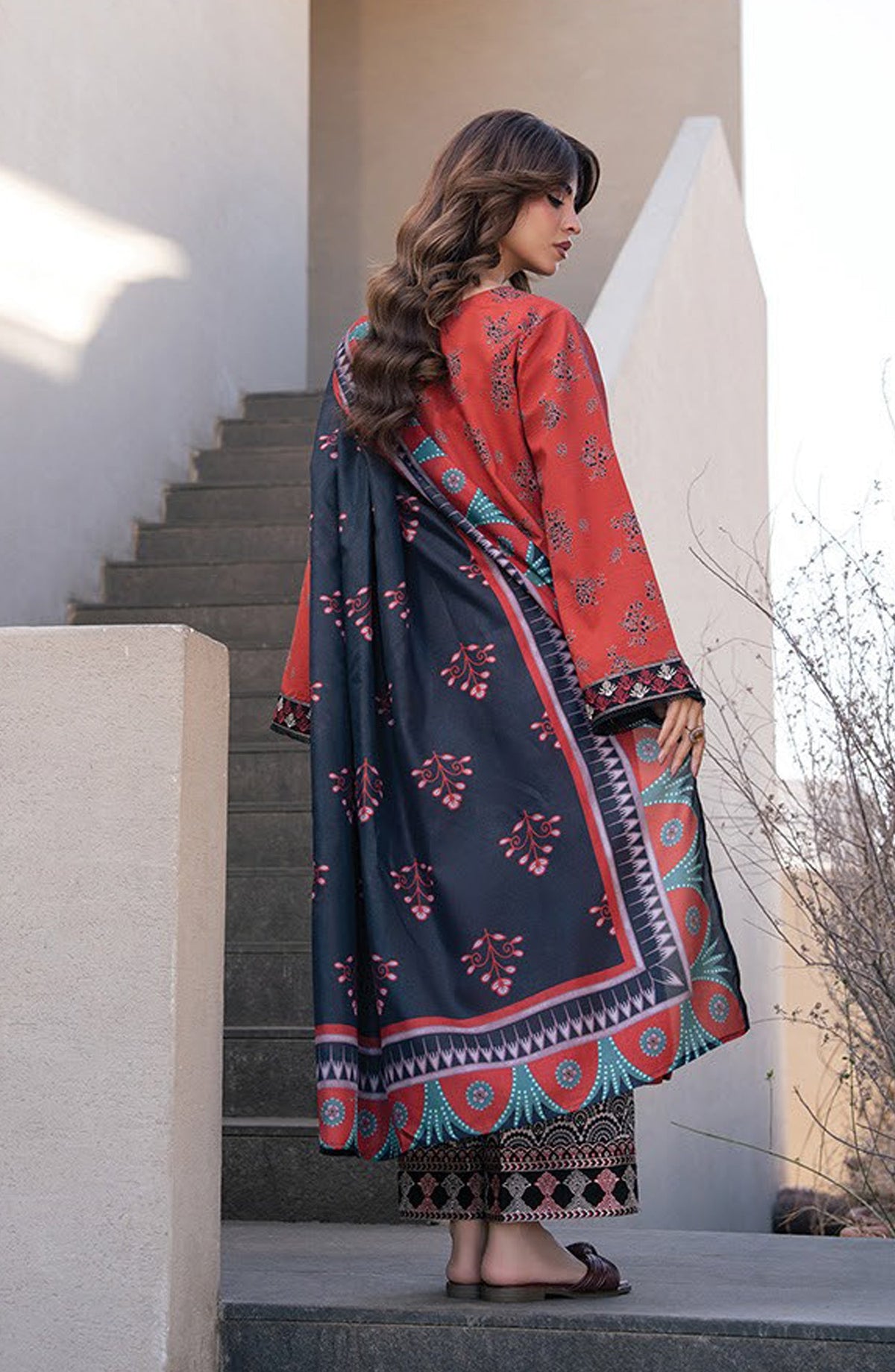 Layana by Xenia Embroidered Lawn Unstitched 3 Piece Suit - D-07 JAFFA - XF26LY - Red - Summer Collection