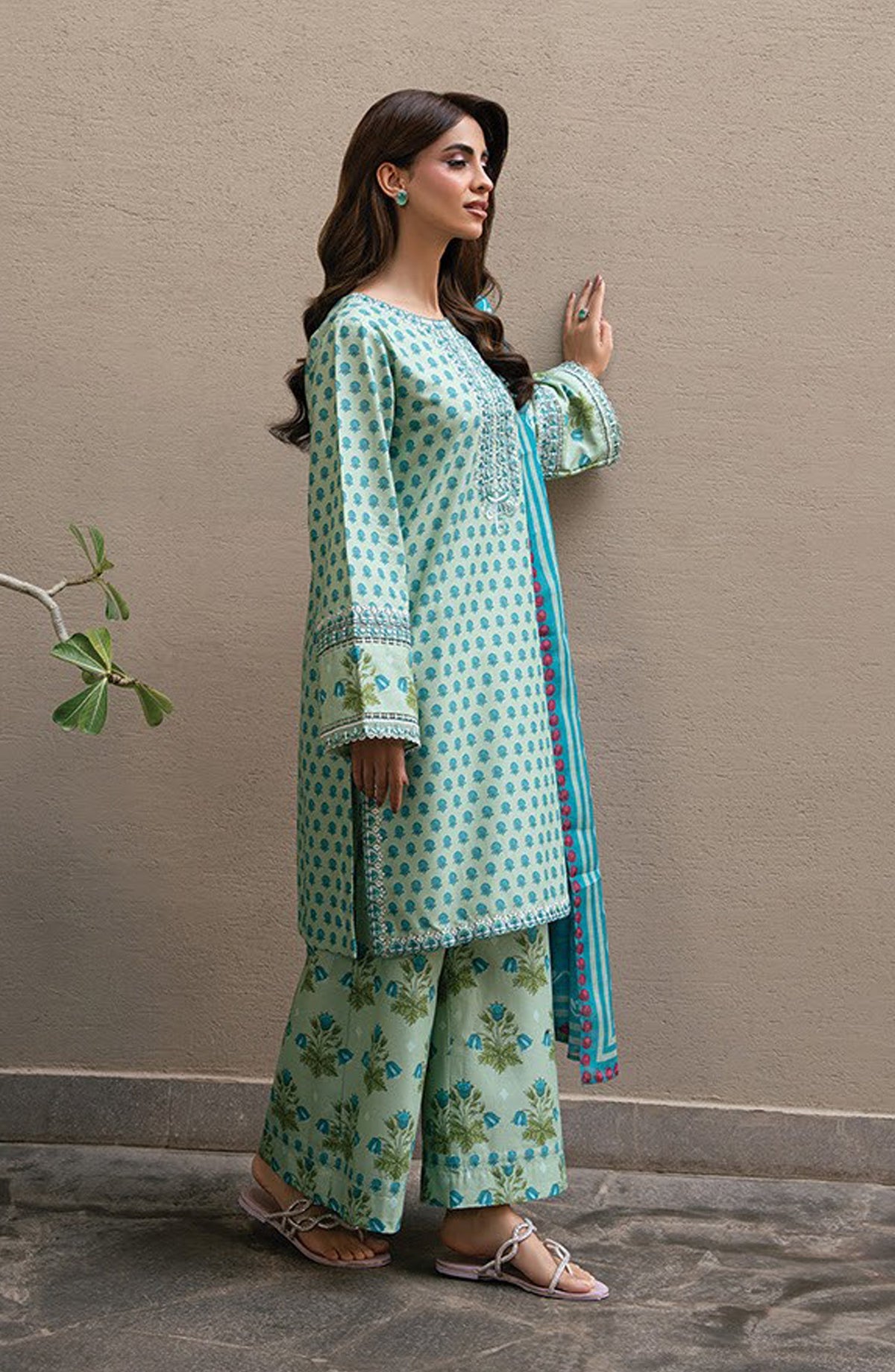 Layana by Xenia Embroidered Lawn Unstitched 3 Piece Suit - D-04 ZAHARA - XF26LY - Green - Summer Collection