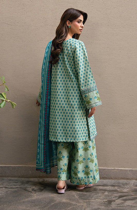 Layana by Xenia Embroidered Lawn Unstitched 3 Piece Suit - D-04 ZAHARA - XF26LY - Green - Summer Collection