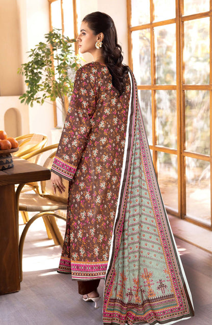 Limra by Johra Printed Lawn Unstitched 3 Piece Suit - JW-1420 - JH25LIMR - Brown - Casual Collection