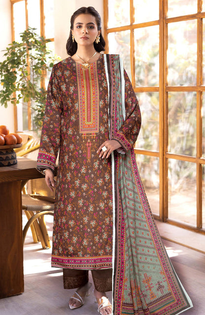 Limra by Johra Printed Lawn Unstitched 3 Piece Suit - JW-1420 - JH25LIMR - Brown - Casual Collection