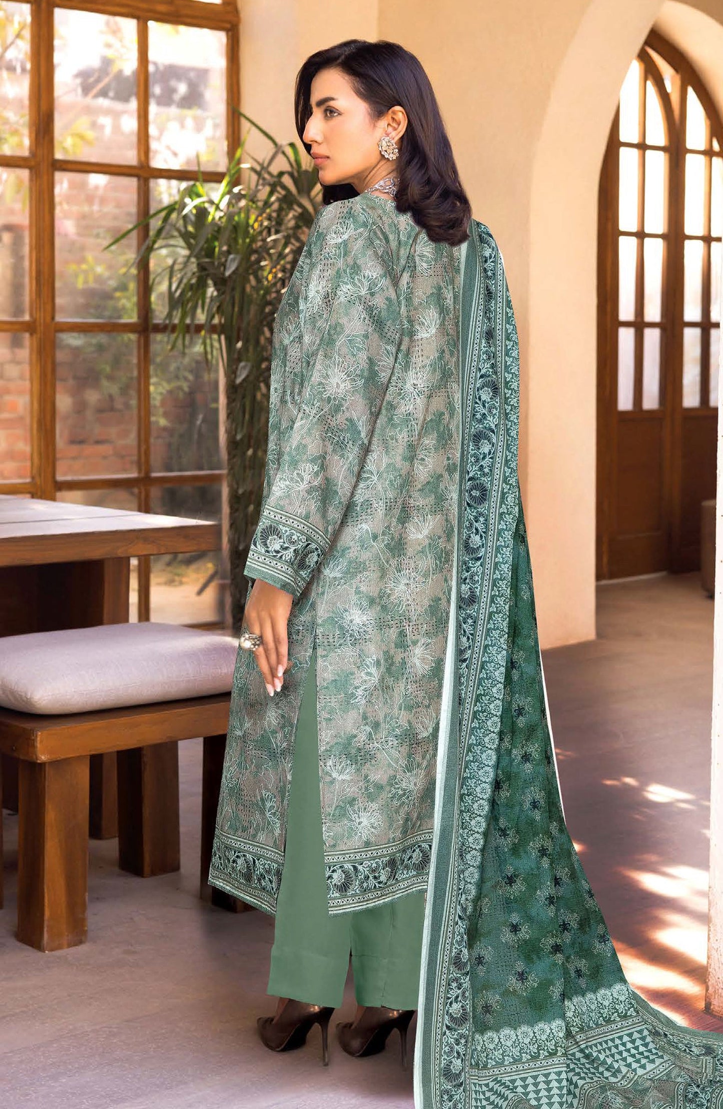 Limra by Johra Printed Lawn Unstitched 3 Piece Suit - JW-1414 - JH25LIMR - Green - Casual Collection
