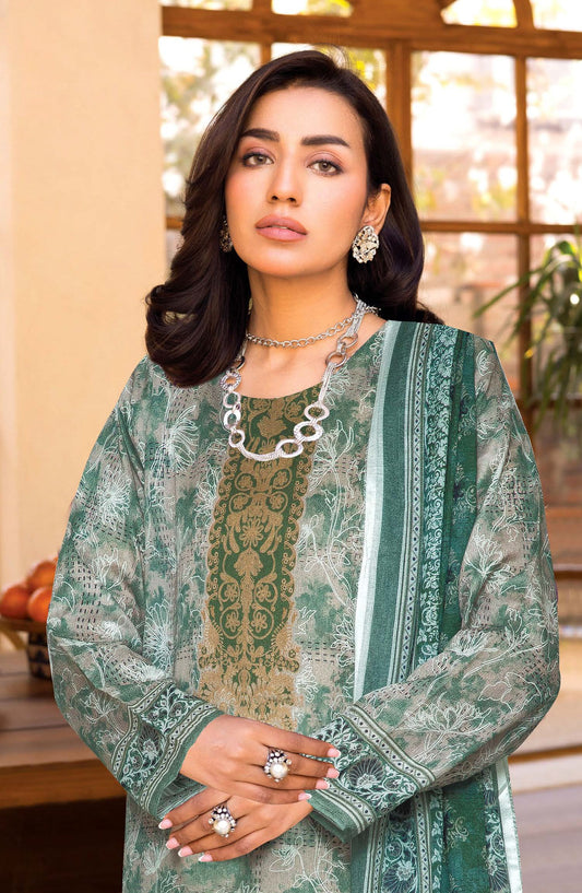 Limra by Johra Printed Lawn Unstitched 3 Piece Suit - JW-1414 - JH25LIMR - Green - Casual Collection