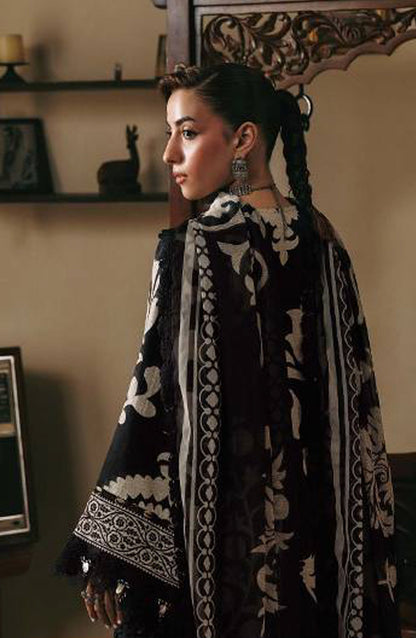 M. Basics Embroidered Slub Khaddar Unstitched 3 Piece Suit - D04B - MB26AST - Navy Blue - Winter Collection