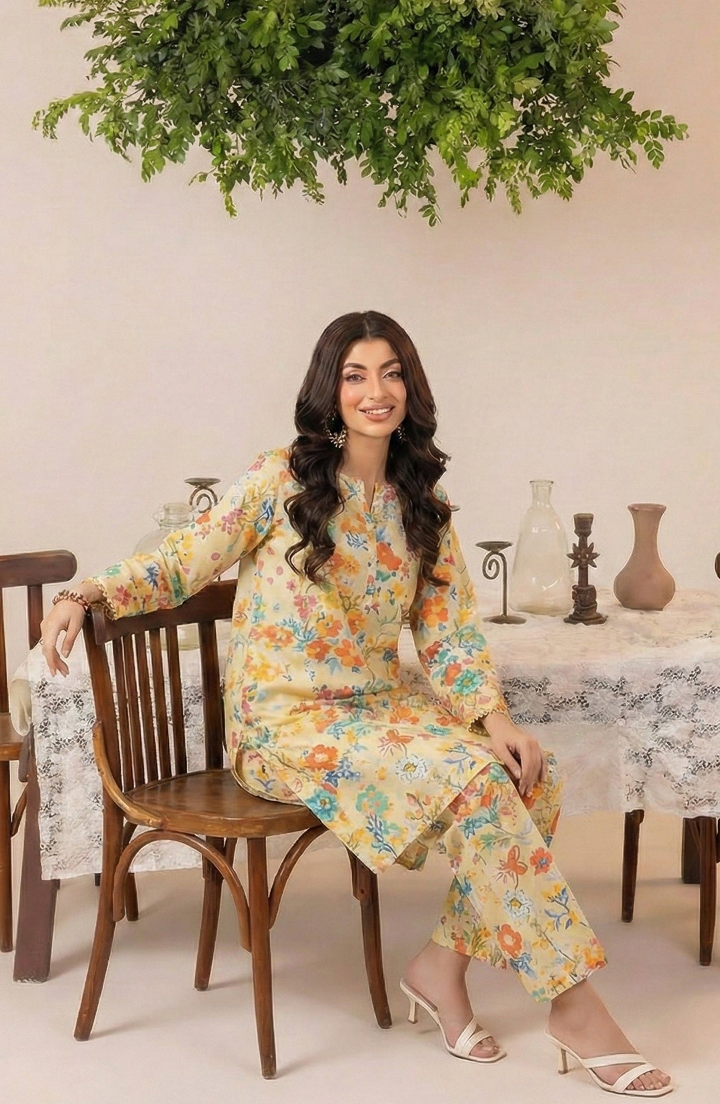 Mahi by Al Karim Printed Lawn Unstitched 2 Piece Suit - DE-17 - AK26AMHI - Yellow - Summer Collection