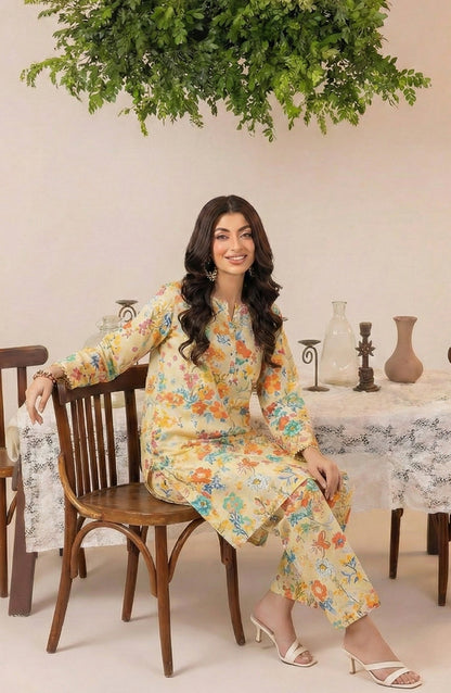 Mahi by Printed Lawn Unstitched 2 Piece Suit - DE-17 - AK26AMHI - Yellow - Summer Collection