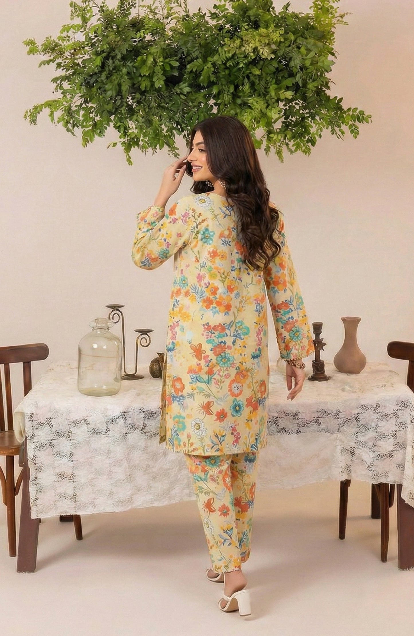 Mahi by Printed Lawn Unstitched 2 Piece Suit - DE-17 - AK26AMHI - Yellow - Summer Collection