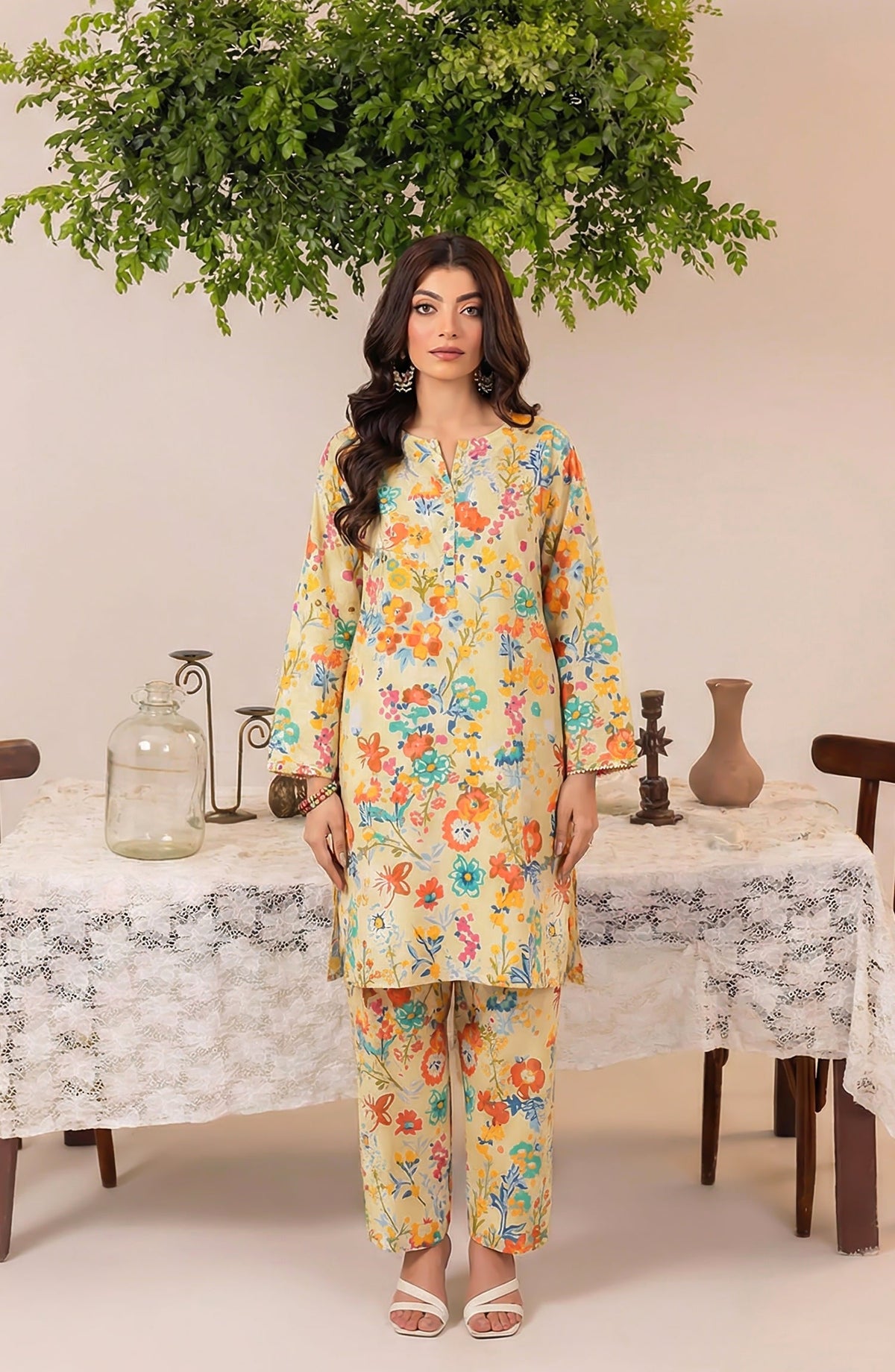 Mahi by Printed Lawn Unstitched 2 Piece Suit - DE-17 - AK26AMHI - Yellow - Summer Collection