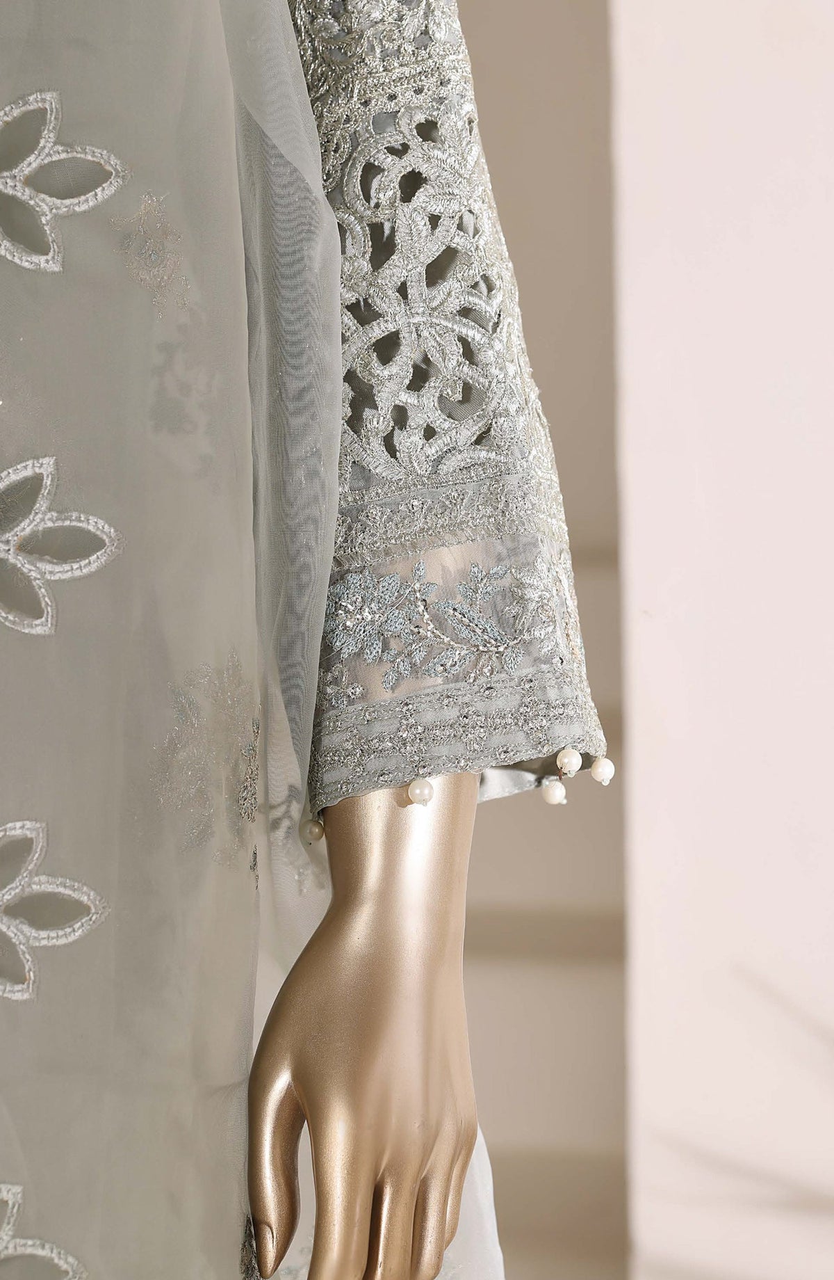 Mahpara by Sadabahar Embroidered Formal Stitched 3 Piece Suit - D-04 - SBD26NVI - Grey - Festive Collection