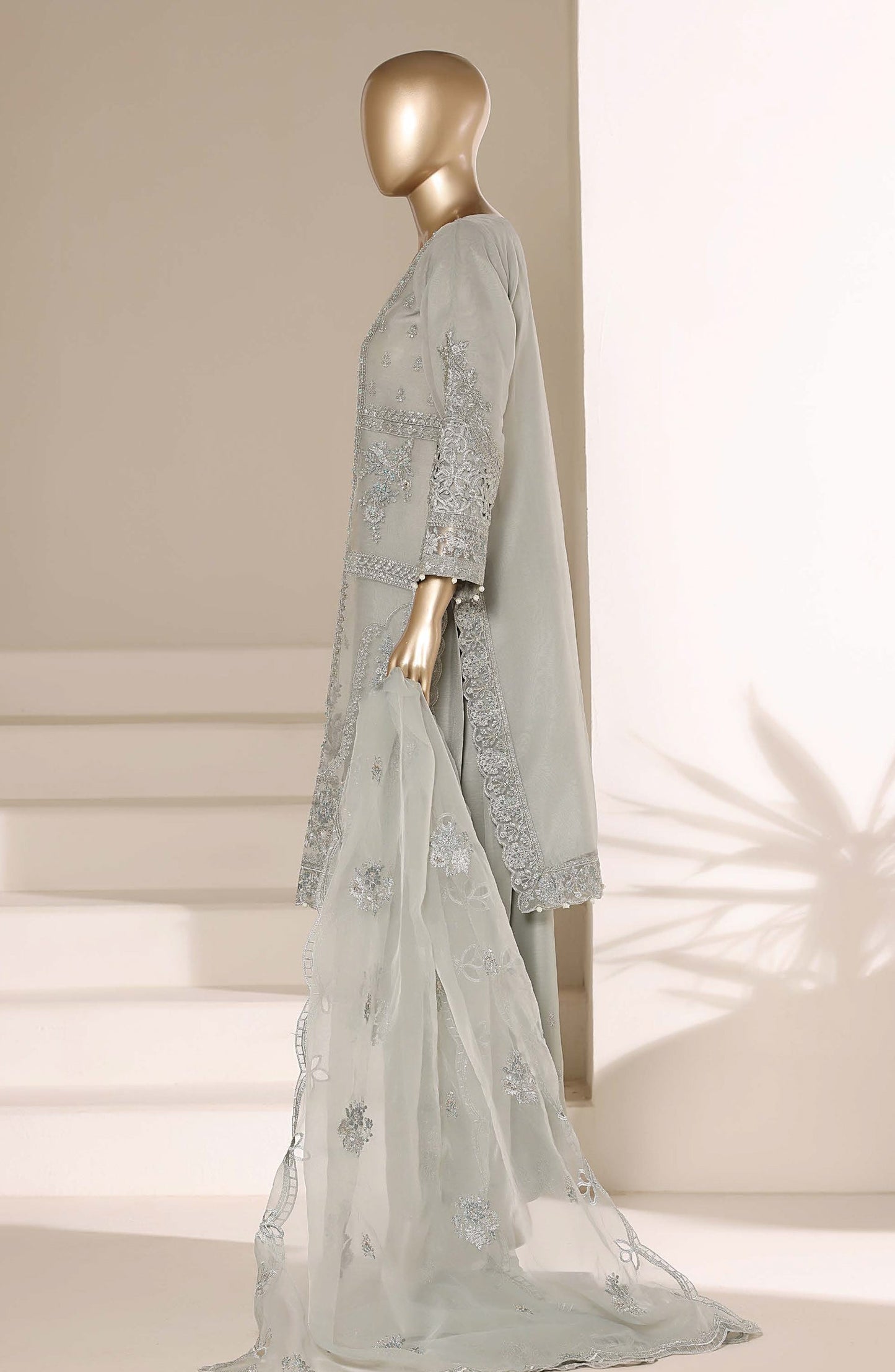 Mahpara by Sadabahar Embroidered Formal Stitched 3 Piece Suit - D-04 - SBD26NVI - Grey - Festive Collection