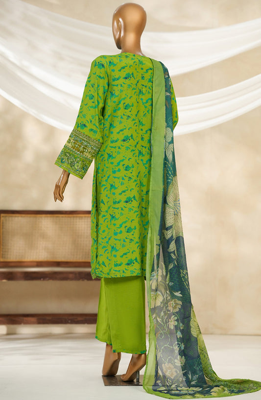 Majestic by HZ Textile Embroidered Silk Stitched 3 Piece Suit - PRE-111 - HZ25MJSL - Neon Green - Formals Collection