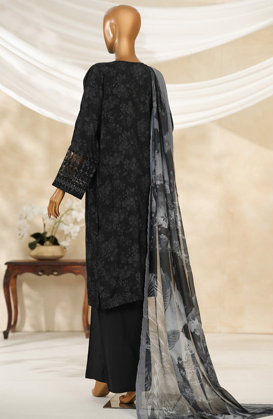 Majestic by HZ Textile Embroidered Silk Stitched 3 Piece Suit - PRE-113 - HZ25MJSL - Shadow - Formals Collection