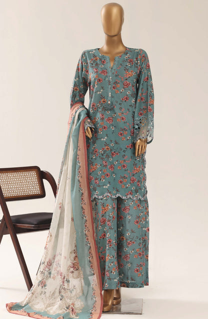 Malika by Sadabahar Embroidered Lawn Stitched 3 Piece Suit - D-05 - SBD26THR - Green - Festive Collection