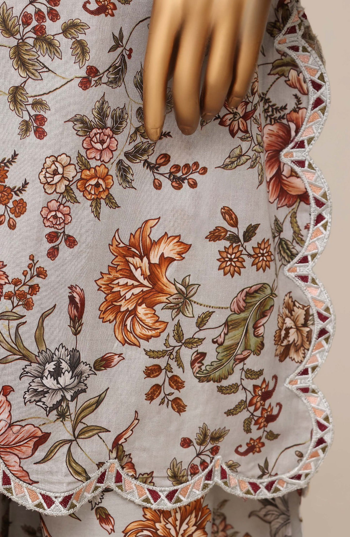 Malika by Sadabahar Embroidered Lawn Stitched 3 Piece Suit - D-01 - SBD26MFR - Multi - Festive Collection