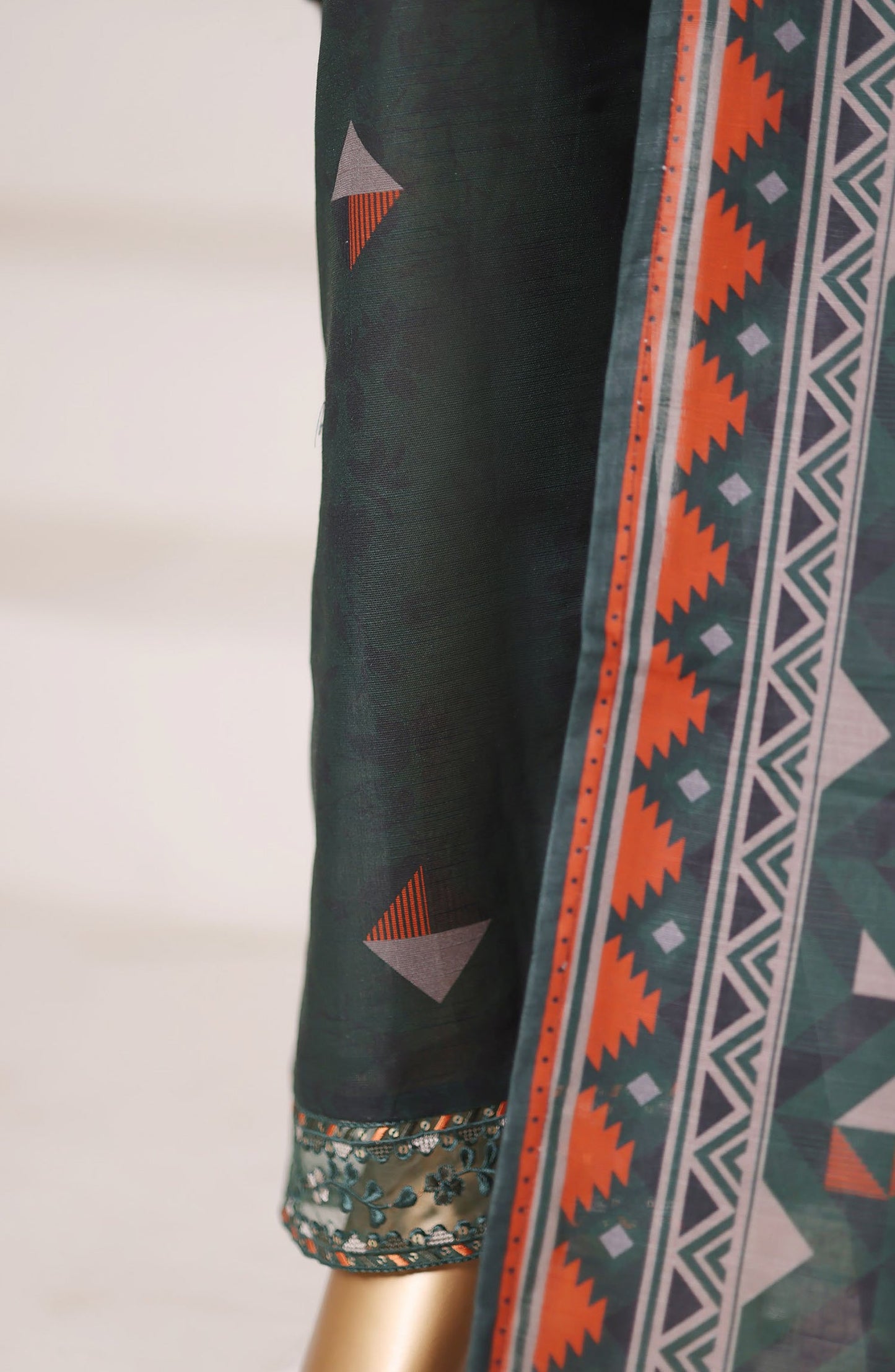 Malika by Sadabahar Embroidered Khaddar Stitched 3 Piece Suit - Design-06 - SBD252KA - Green - Winter Collection