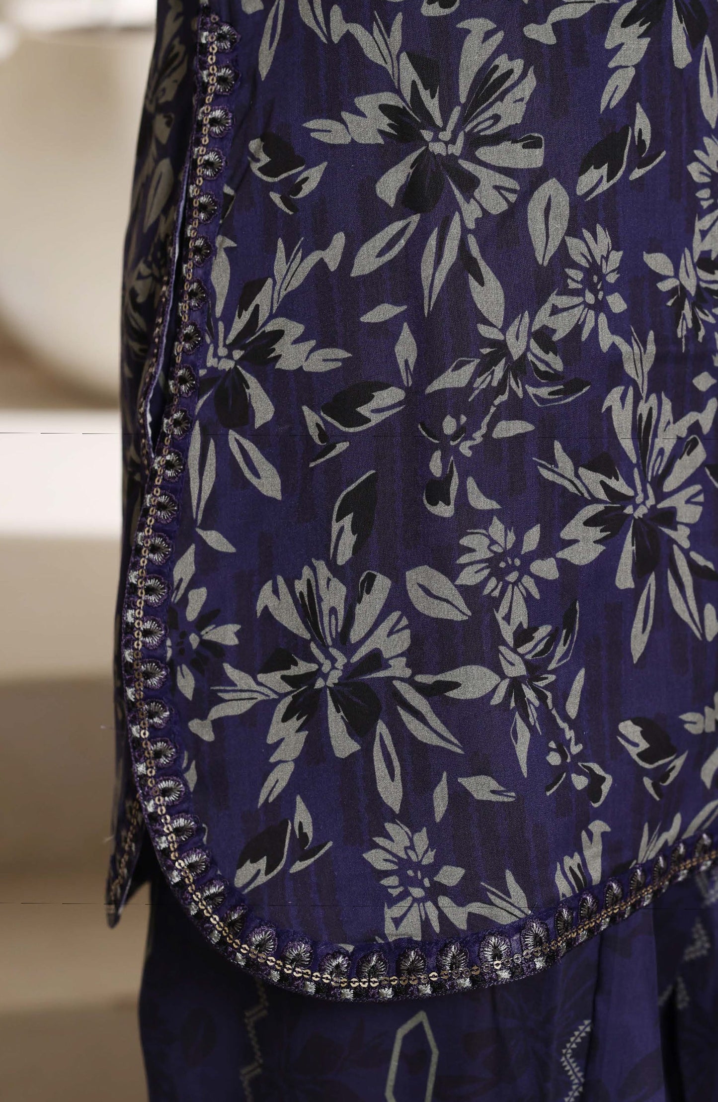 Malika by Sadabahar Embroidered Stitched 3 Piece Suit - Design-08 - SBD26SUI - Blue - Summer Collection