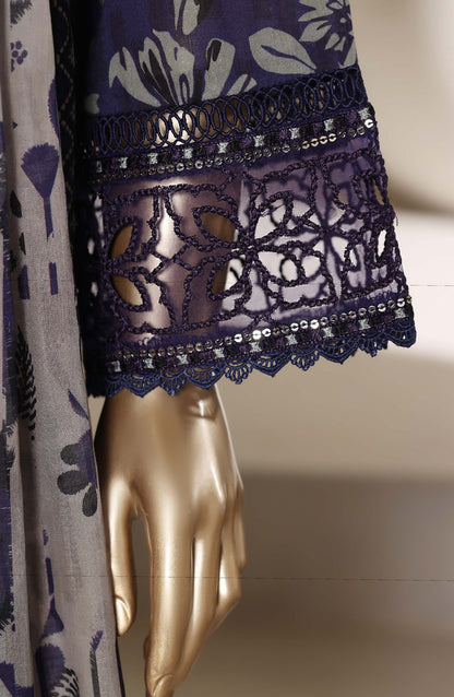 Malika by Sadabahar Embroidered Stitched 3 Piece Suit - Design-08 - SBD26SUI - Blue - Summer Collection