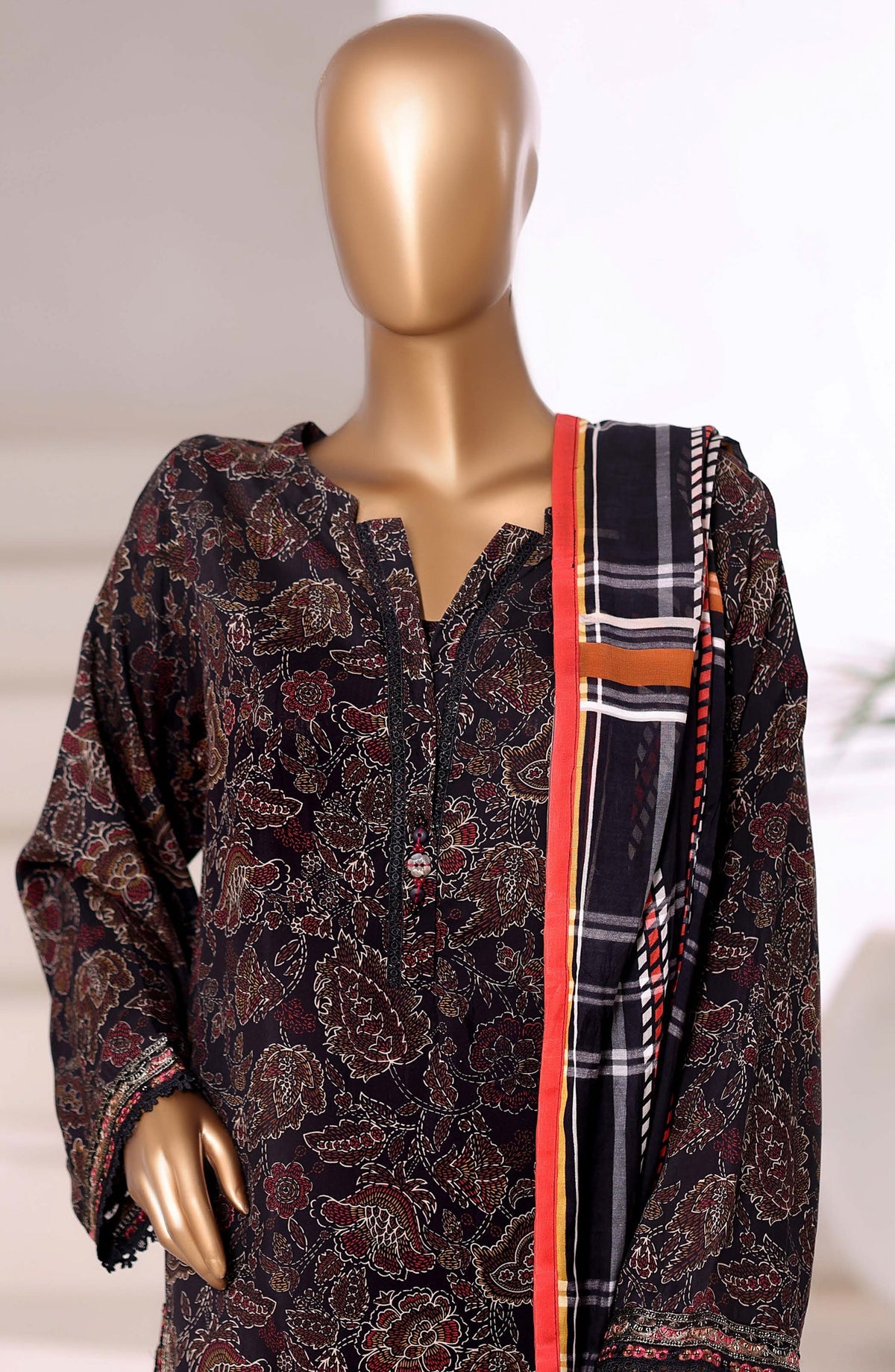 Malika by Sadabahar Embroidered Viscose Stitched 3 Piece Suit - D-06 - SBD25VSHI - Black - Winter Collection